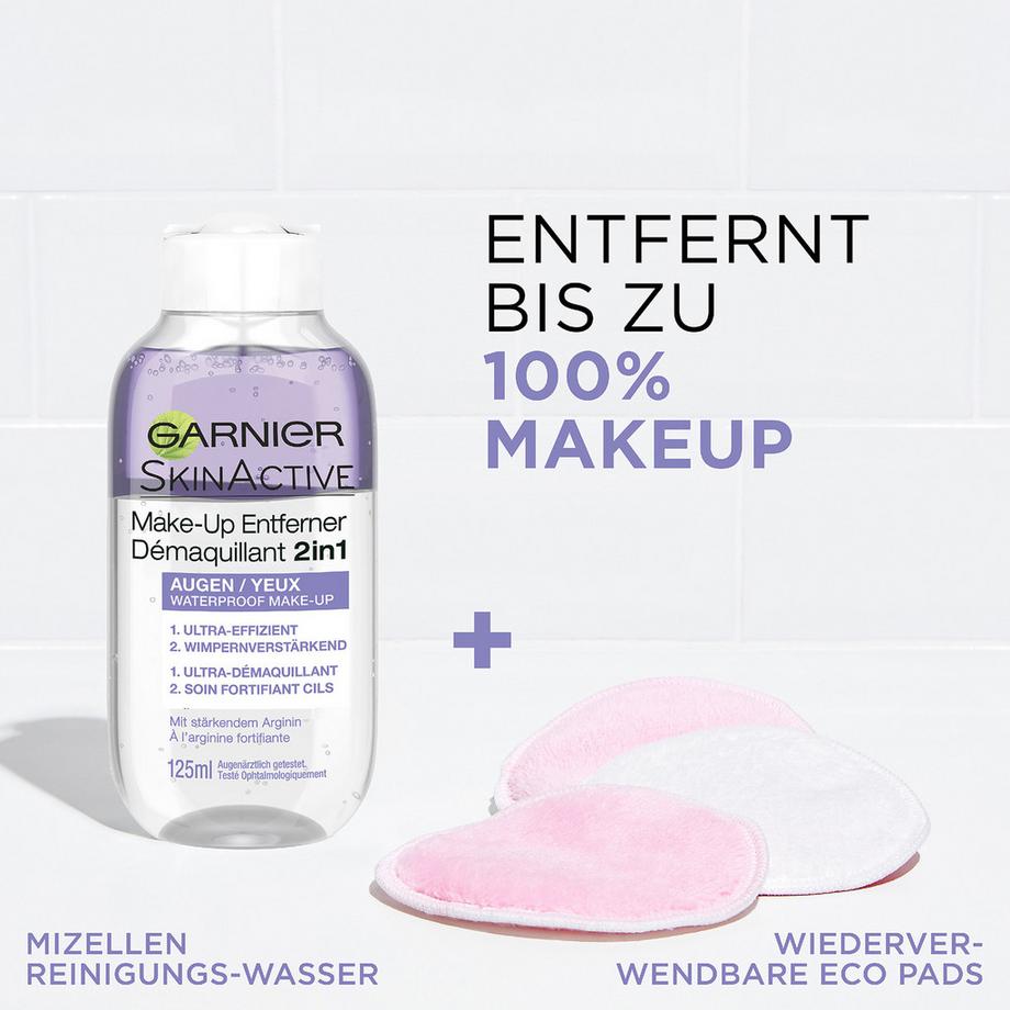 GARNIER  All-in-1 Mizellen Reinigungswasser + Make-Up Entferner 2in1 Augen 