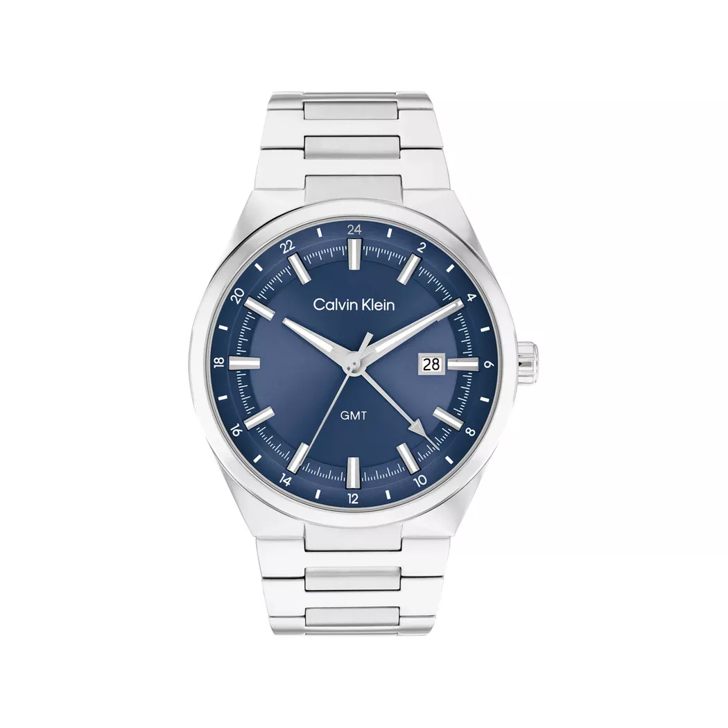 Calvin Klein Watches Montre Distinguish Gmt 44mm Silver / Blue One Size Homme 3