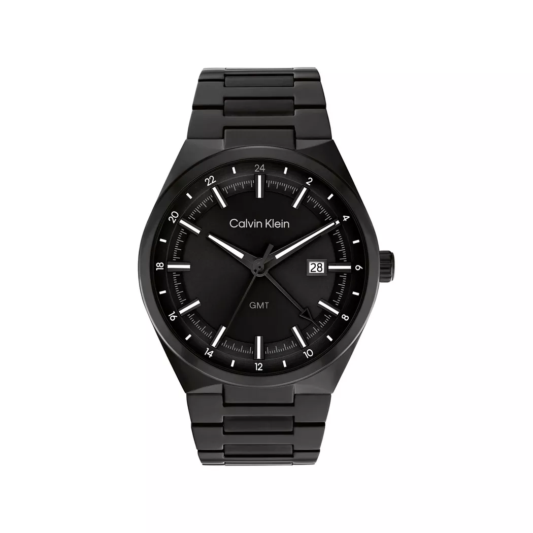 Calvin Klein Watches Montre Distinguish Gmt 44mm Black / Black One Size Homme