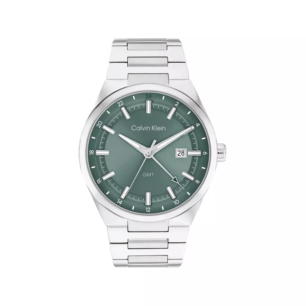 Calvin Klein Watches Montre Distinguish Gmt 44mm Silver / Blue One Size Homme
