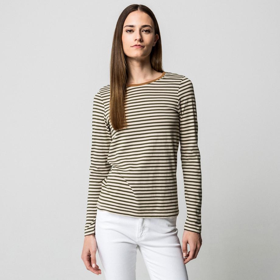 Manor Woman T-shirt Maniche Lunghe a Righe  