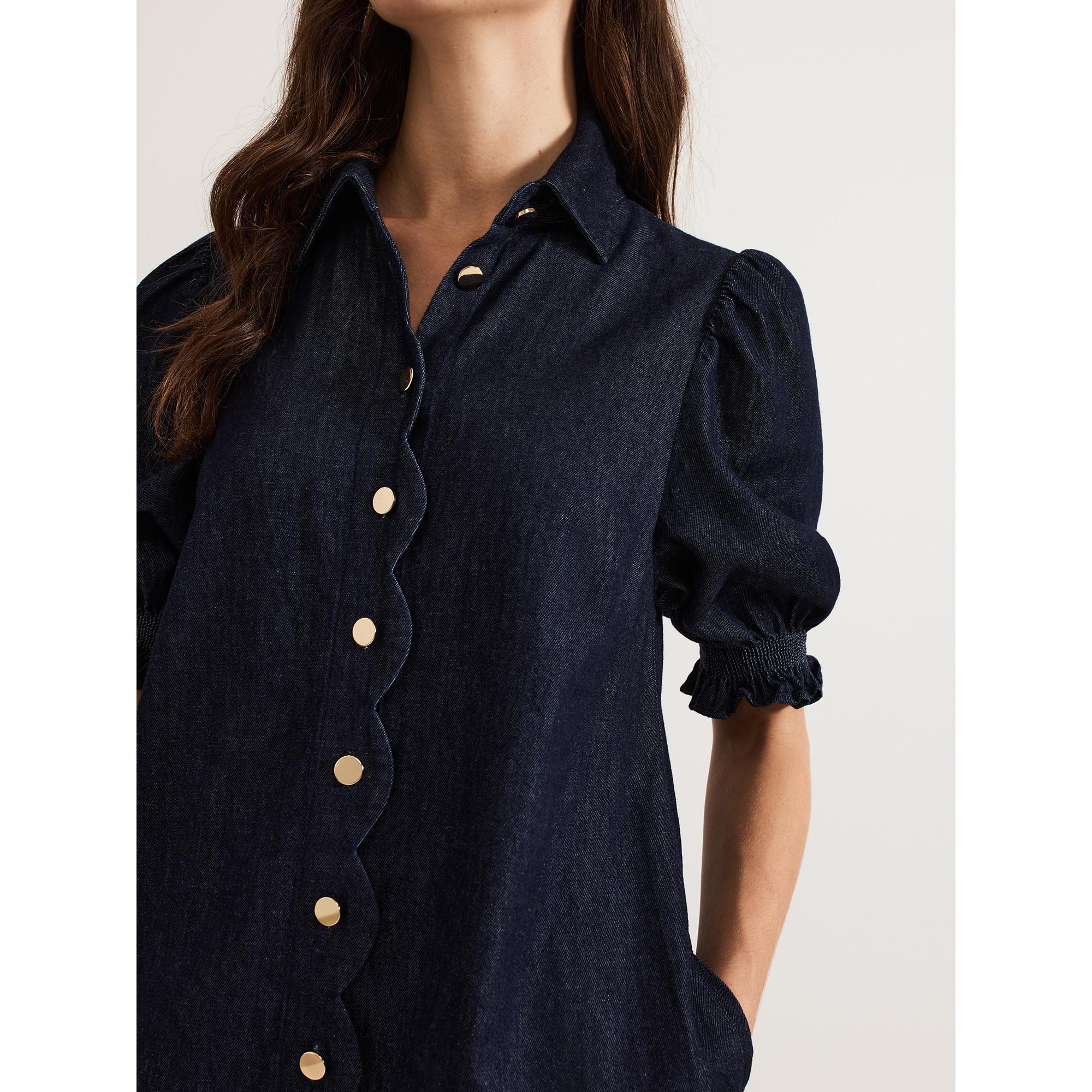 Phase Eight Candice Robe en Jean Manches Bouffantes  