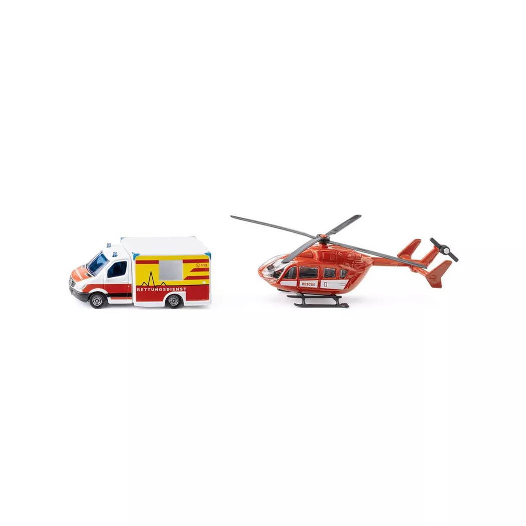 Siku - Set di servizi di emergenza Mercedes-Benz, Multicolore