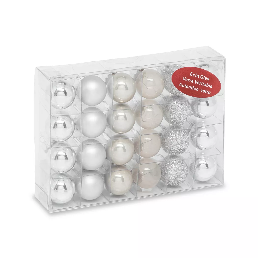 Manor - Weihnachtskugel Set, 2CMDU, Silberfarben