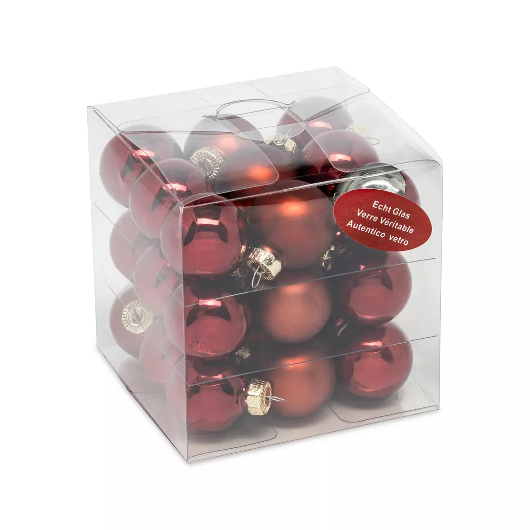 Manor - Weihnachtskugel Set, 3CMDU, Dunkelrot