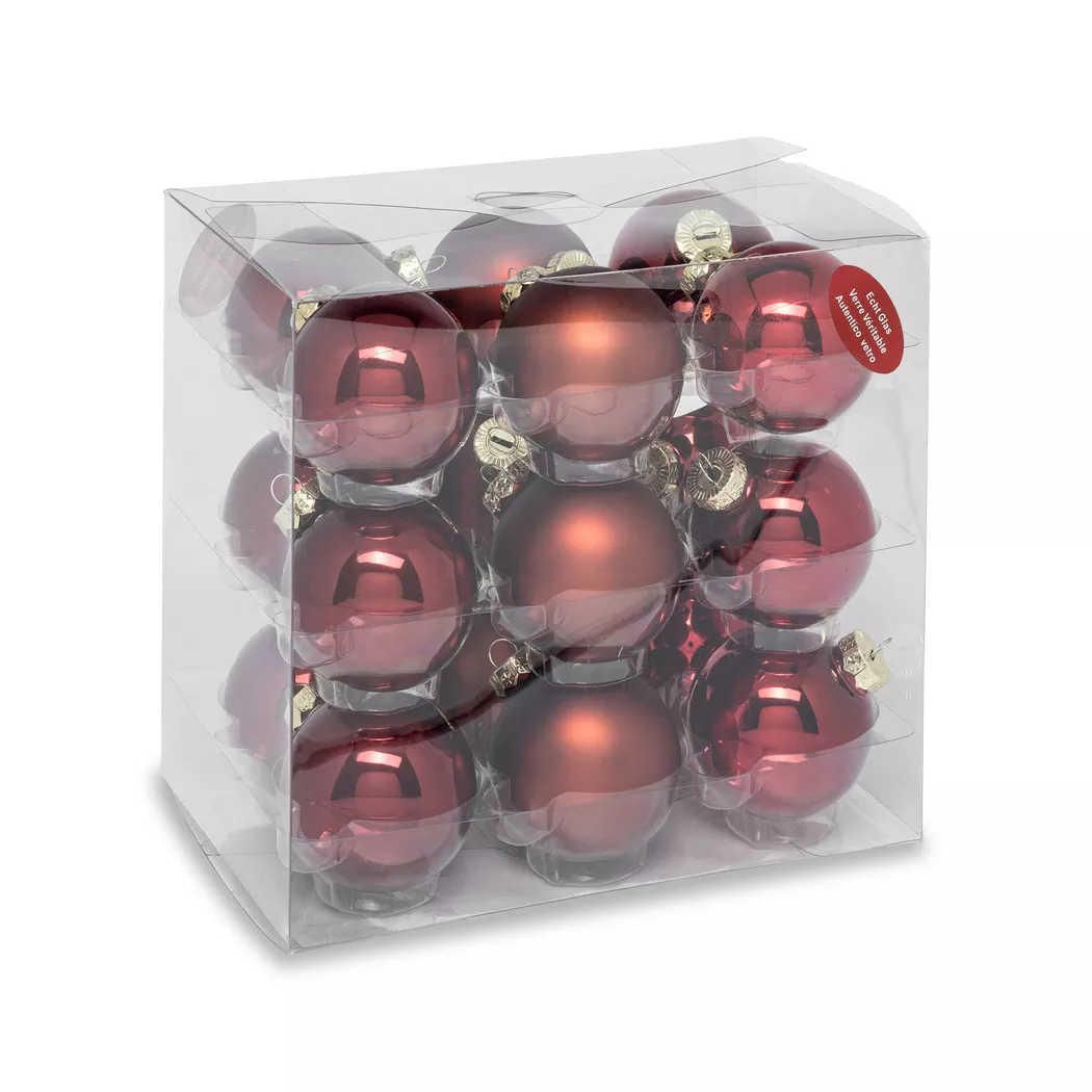 Manor - Weihnachtskugel Set, 6CMDU, Dunkelrot