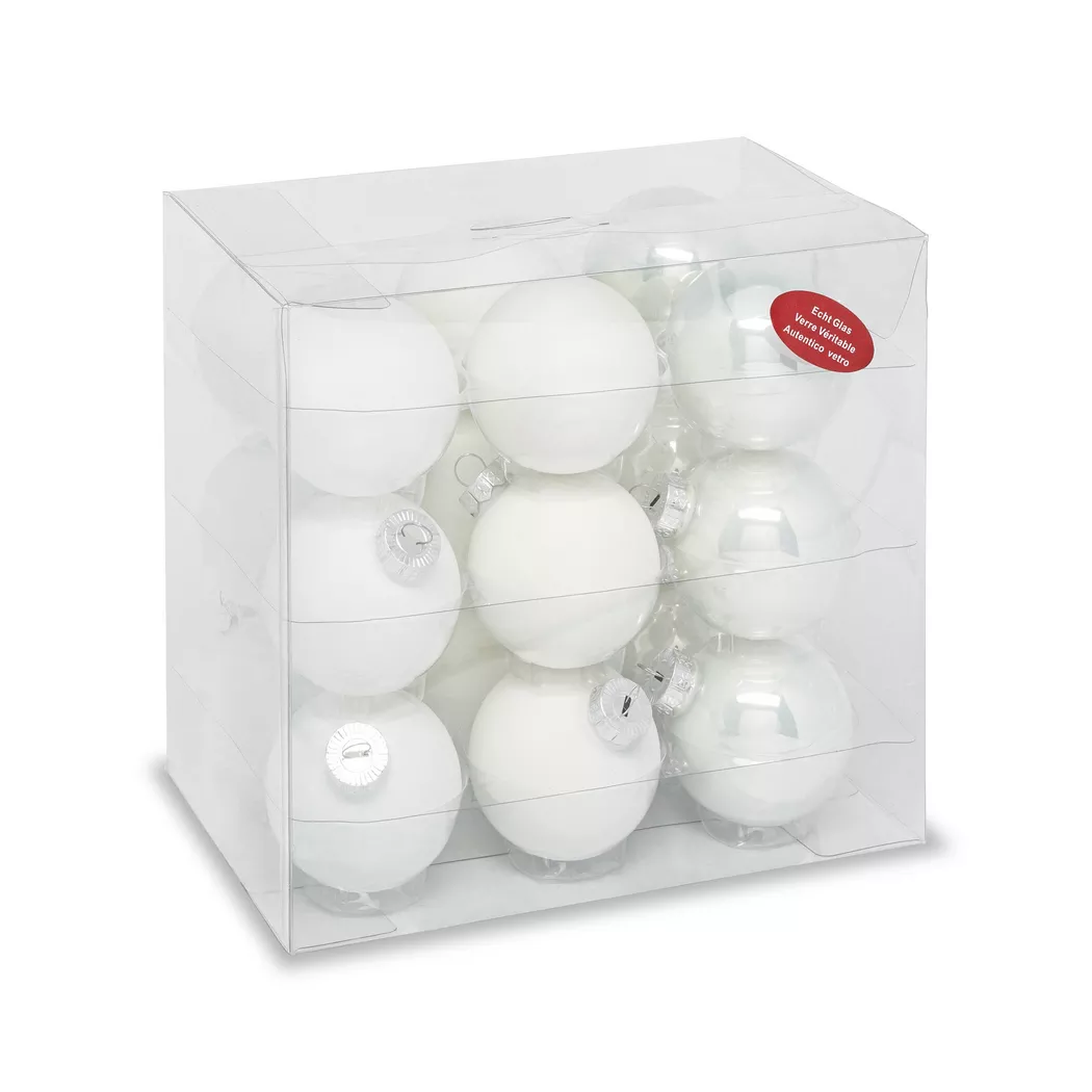Manor - Weihnachtskugel Set, 6CMDU, Weiss