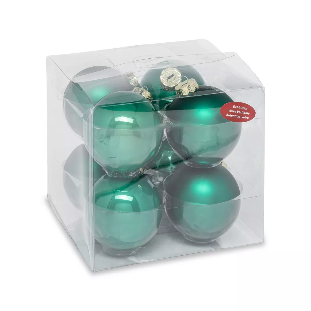 Manor - Weihnachtskugel Set, 8 cm durchm., Dunkelgrün