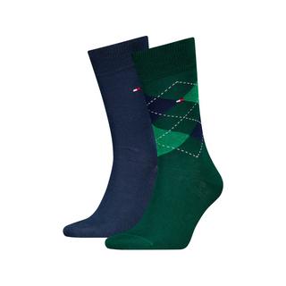 TOMMY HILFIGER Duopack Check Wadenlange Socken  