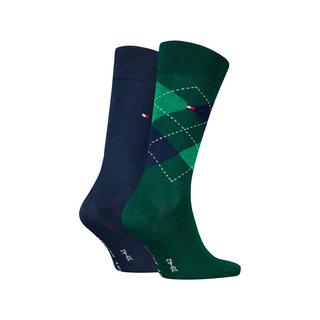 TOMMY HILFIGER Duopack Check Wadenlange Socken  