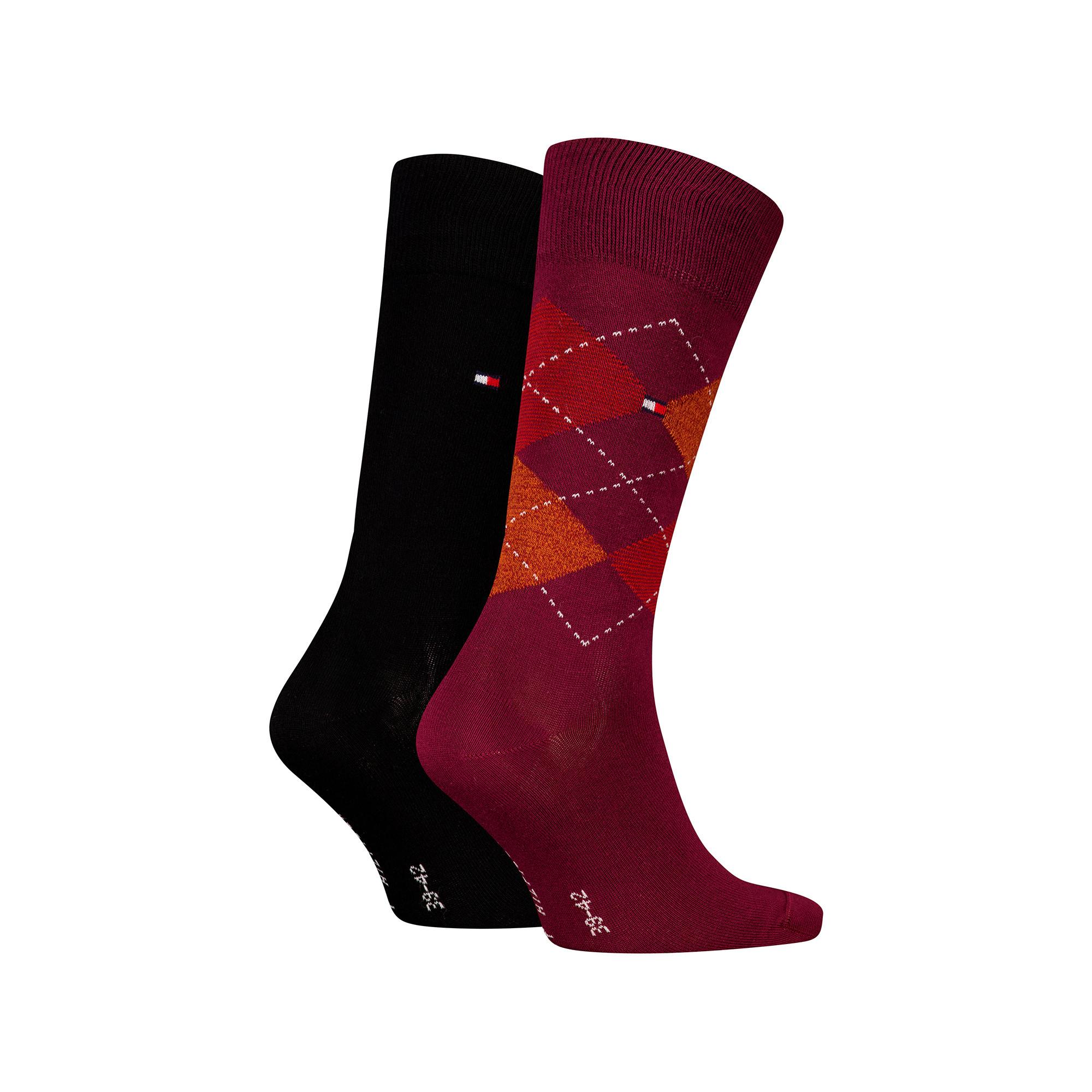 TOMMY HILFIGER Duopack Check Wadenlange Socken  