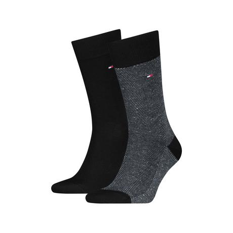 TOMMY HILFIGER Wadenlange Socken 2er-Pack Fischgrät und Uni  
