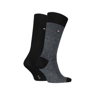 TOMMY HILFIGER Wadenlange Socken 2er-Pack Fischgrät und Uni  