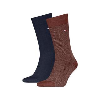TOMMY HILFIGER Wadenlange Socken 2er-Pack Fischgrät und Uni  