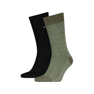 TOMMY HILFIGER Wadenlange Socken 2er-Pack Fischgrät und Uni  