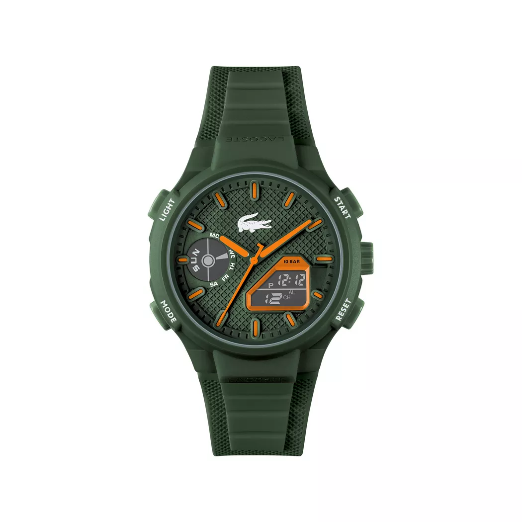 Chronograph LACOSTE "LC33", transparent (hellgrün (transparent)), Armbanduhren, Herren, Chronograph, Armbanduhr, Quarzuhr, Herren, analog, digital, Stoppfunktion