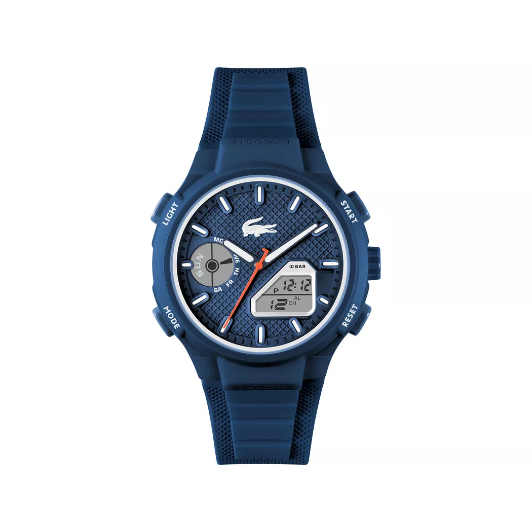 Chronograph LACOSTE "LC33", blau (dunkelblau, rot), Armbanduhren, Herren, Chronograph, Armbanduhr, Quarzuhr, Herren, analog, digital, Stoppfunktion