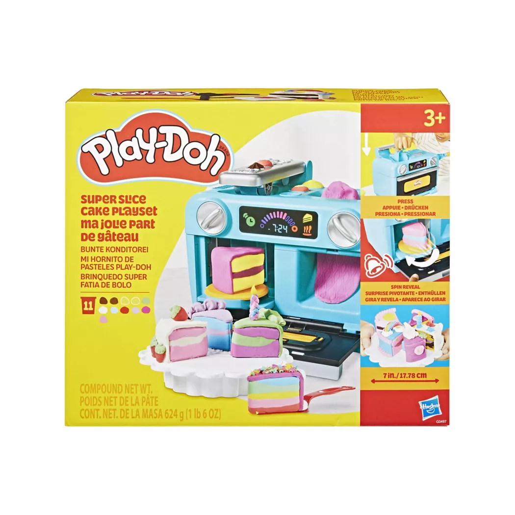 Play-Doh Super Slice Cake Play Kitchen Set Jeu de pâte à modeler 624 g Multicolore