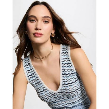MORGAN Ärmelloses Mehrfarbiges Stricktop  