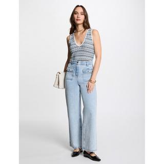 MORGAN Ärmelloses Mehrfarbiges Stricktop  