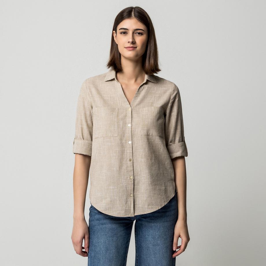 Manor Woman Bluse mit V-Ausschnitt  
