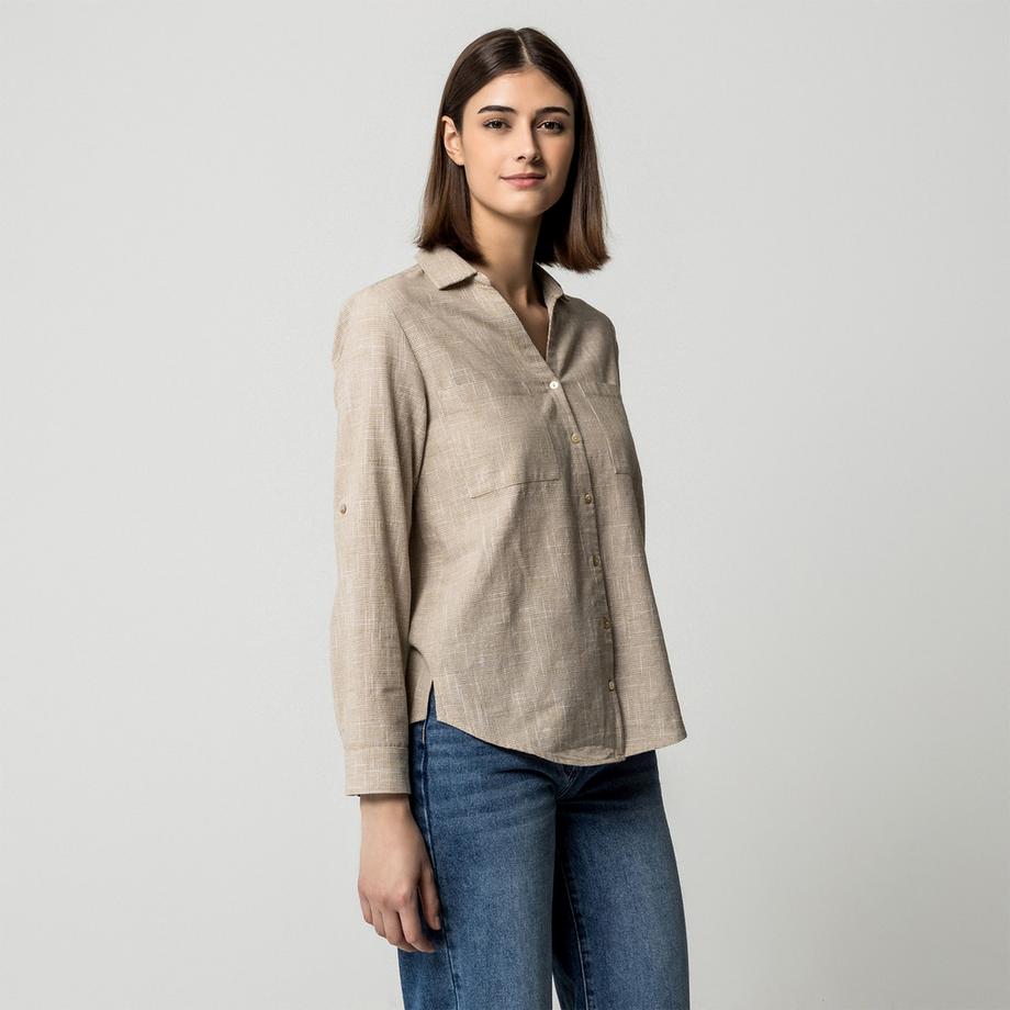 Manor Woman Bluse mit V-Ausschnitt  