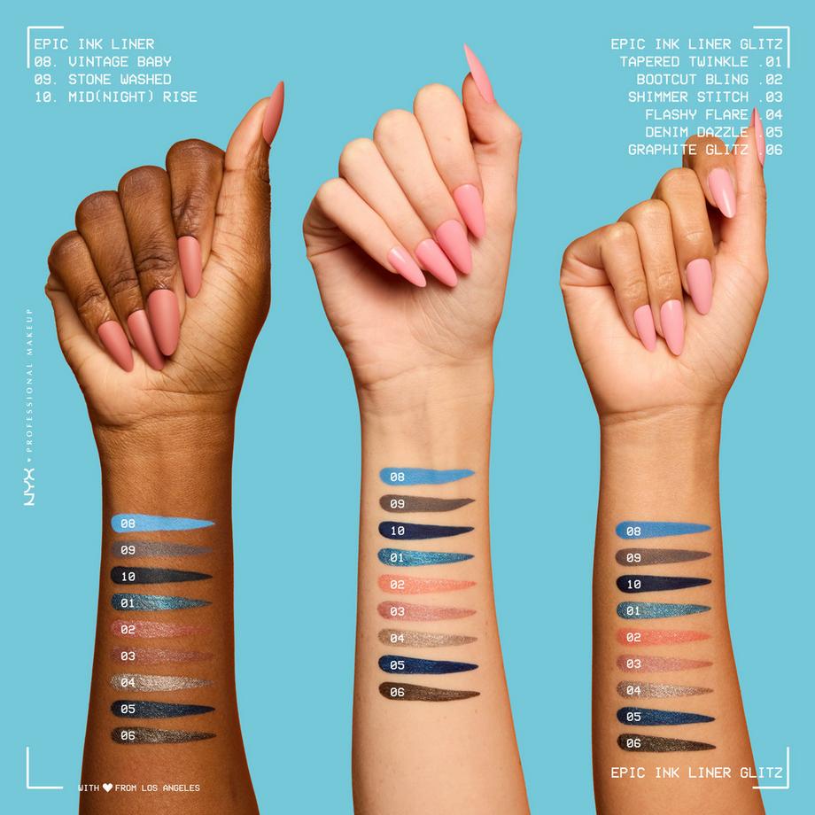 NYX-PROFESSIONAL-MAKEUP  Epic Ink Liner Jeanz Glitz 