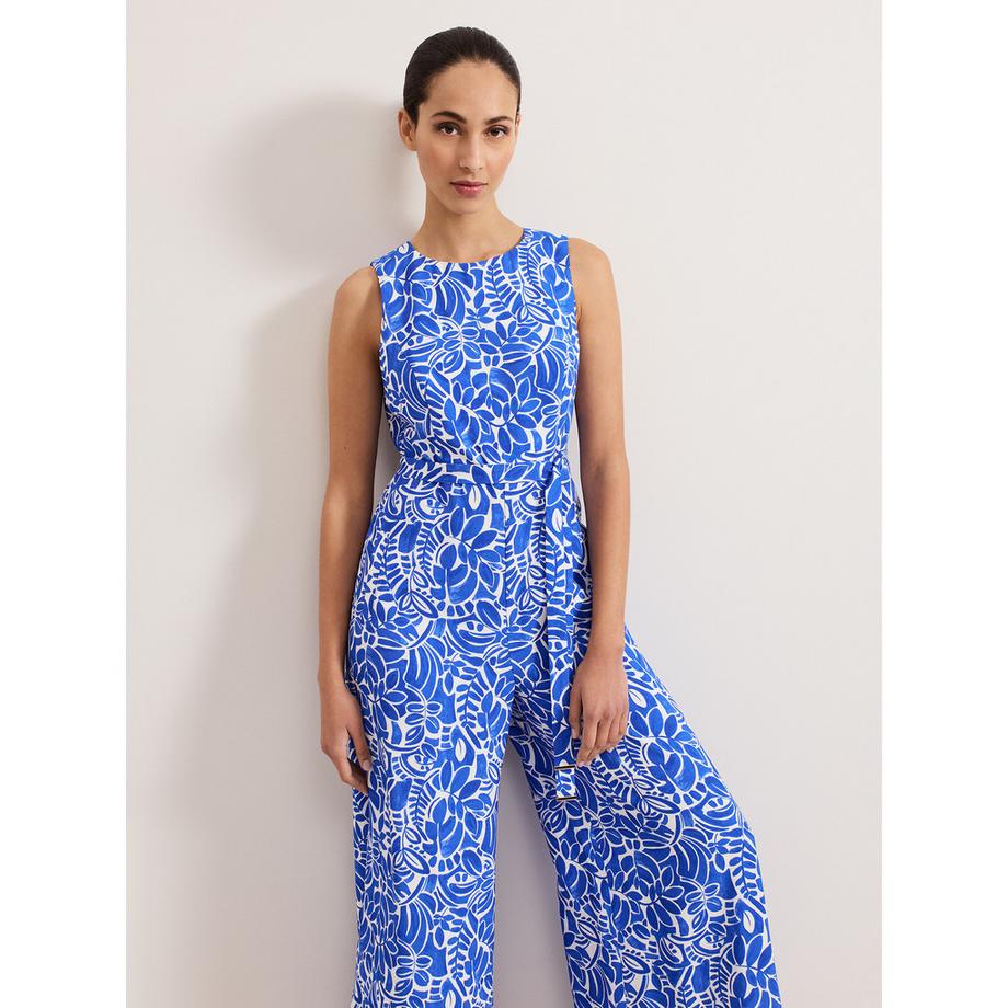 Phase Eight Marta Stampa Foglia Tuta Senza Maniche  