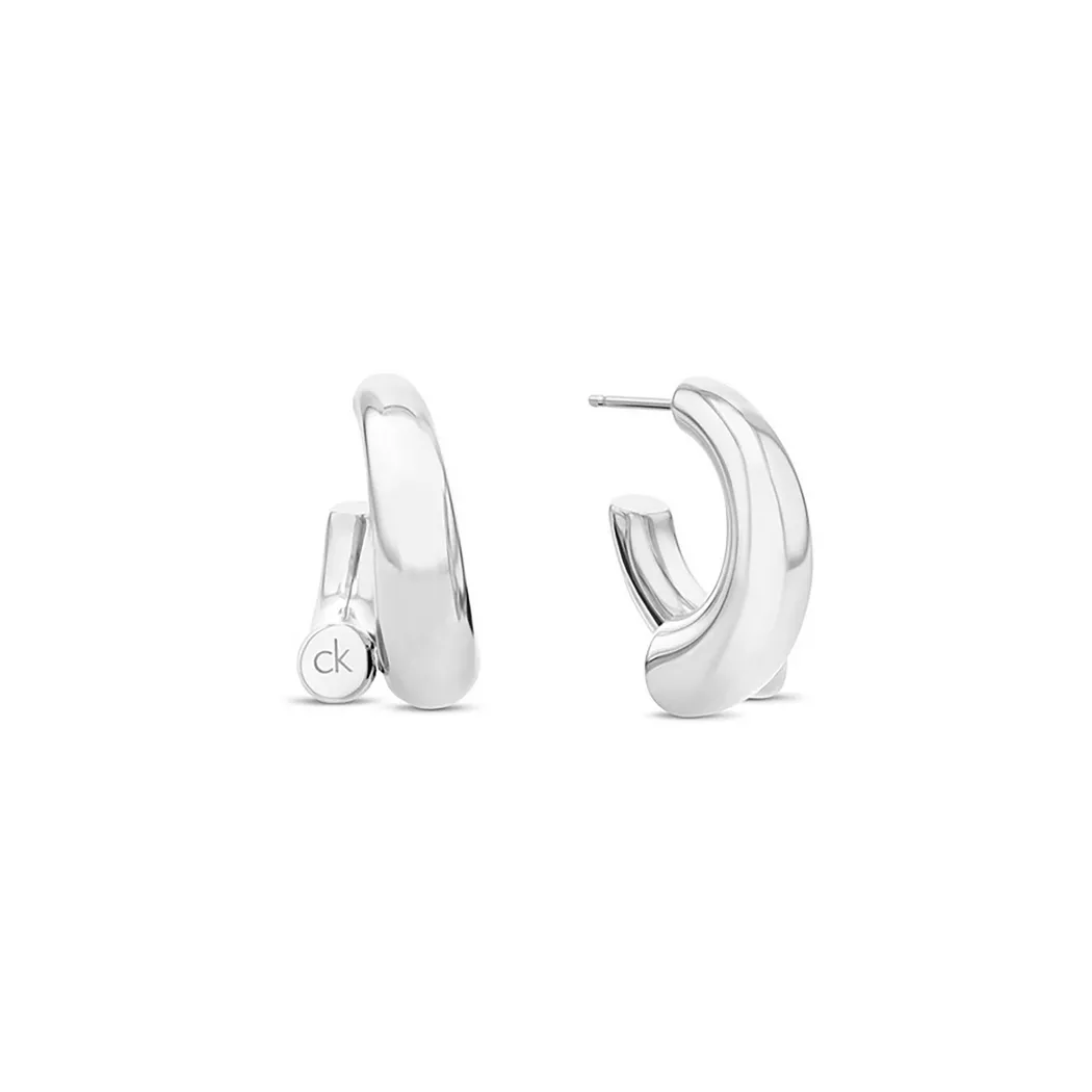 Calvin Klein - Boucles d'oreilles, Ck Spiral, 17mm, Couleur Argent