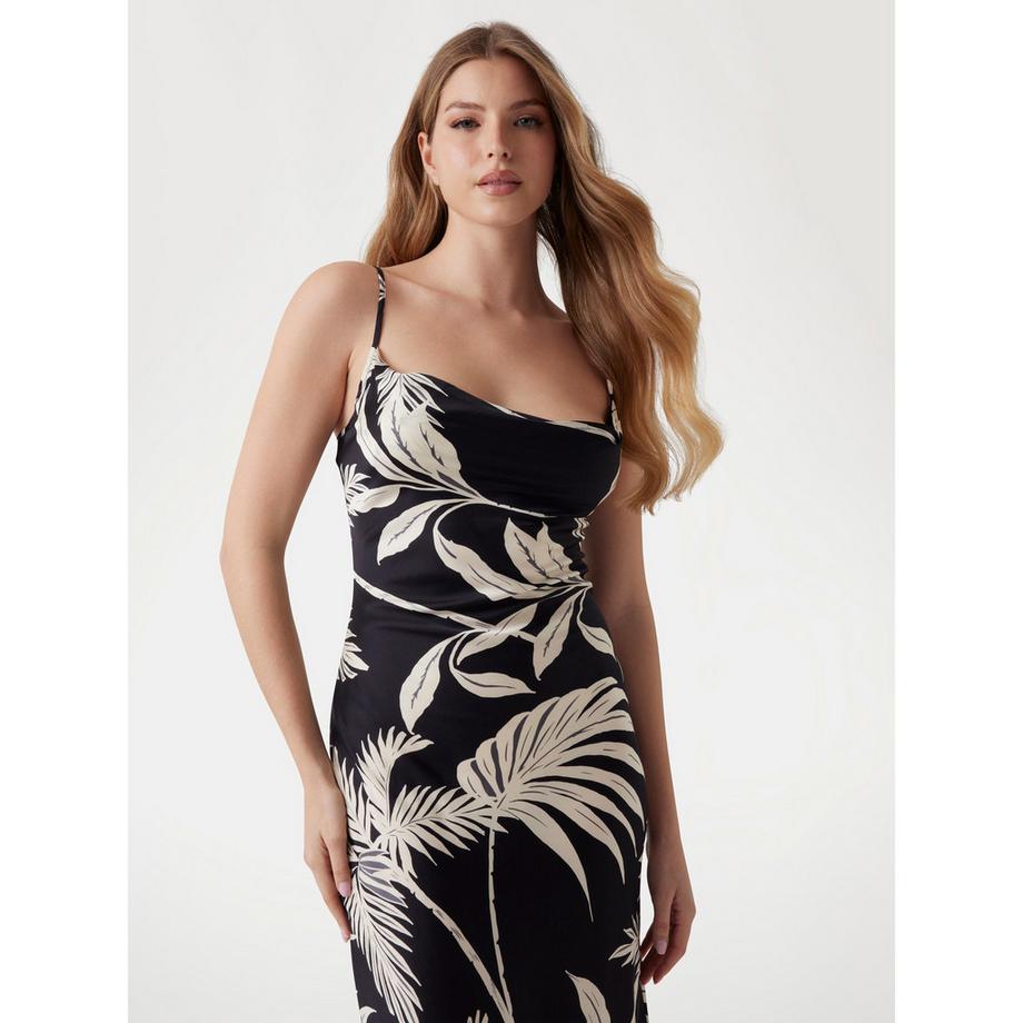 GUESS Robe Midi Sans Manches Imprimé Tropical  