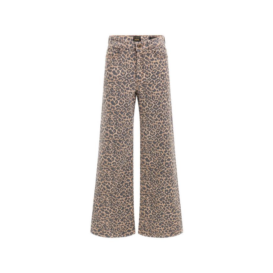 GUESS Pantaloni Svasati Stampa Leopardata  