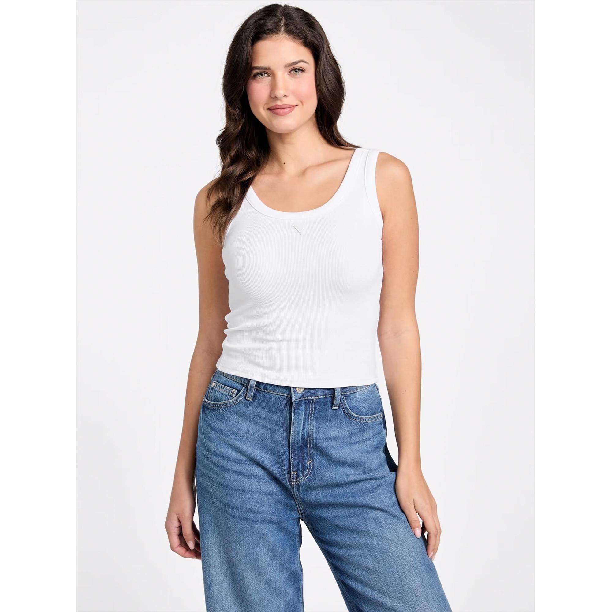 GUESS Geripptes ärmelloses Top  