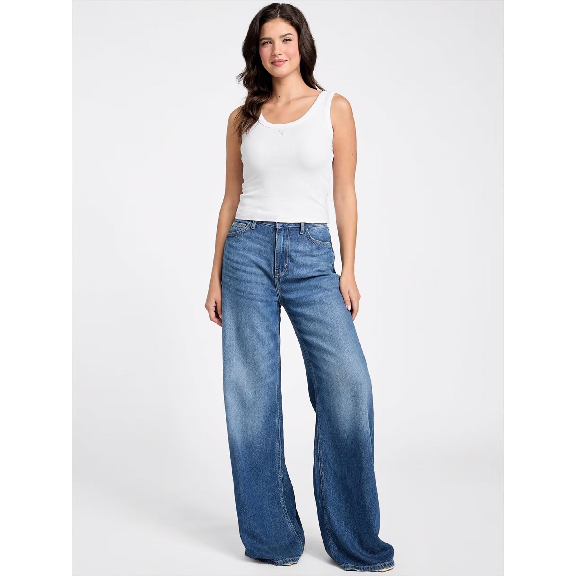 GUESS Geripptes ärmelloses Top  