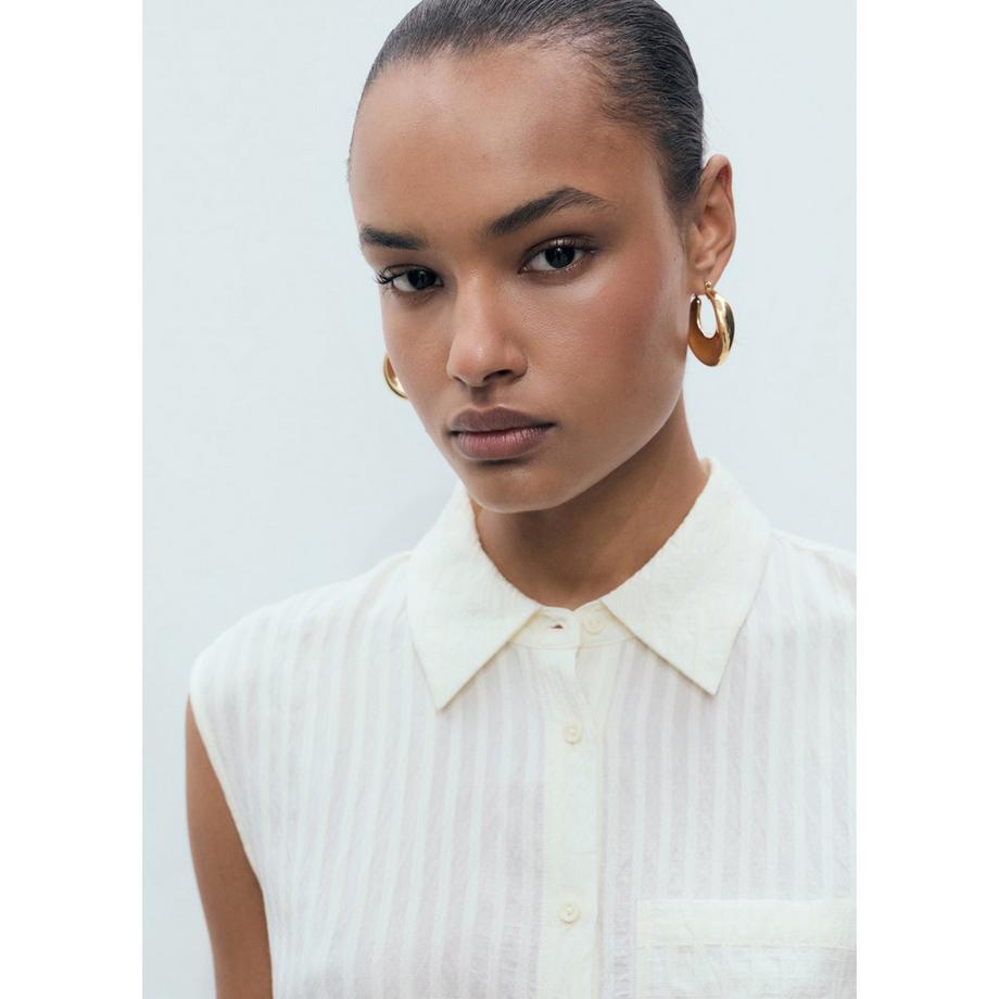 MANGO Sero Ärmelloses Hemdkleid mit Gürtel  