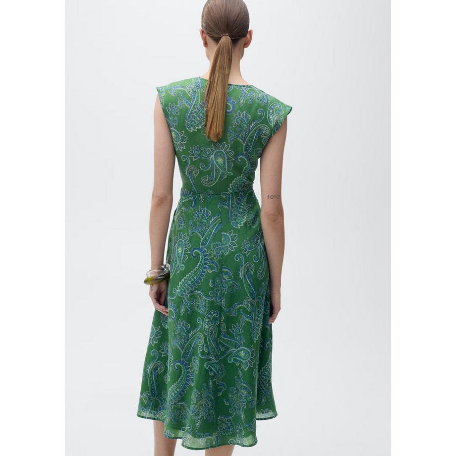 MANGO Mamba Robe Midi Col V Imprimé Paisley  