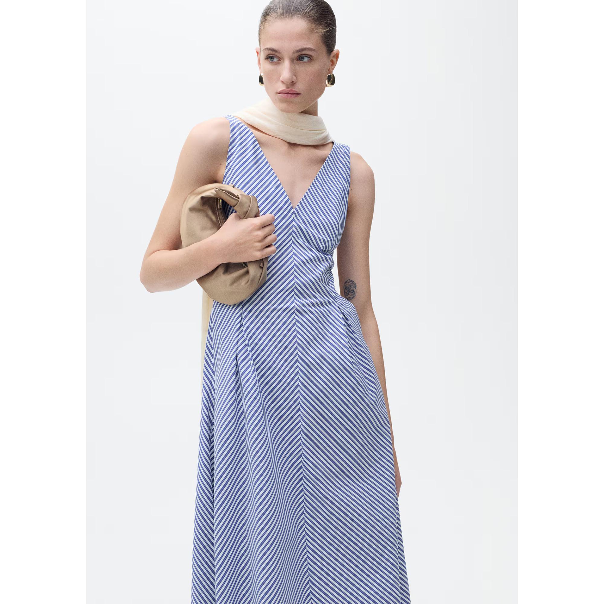 MANGO PRIMA Robe Midi Rayée  