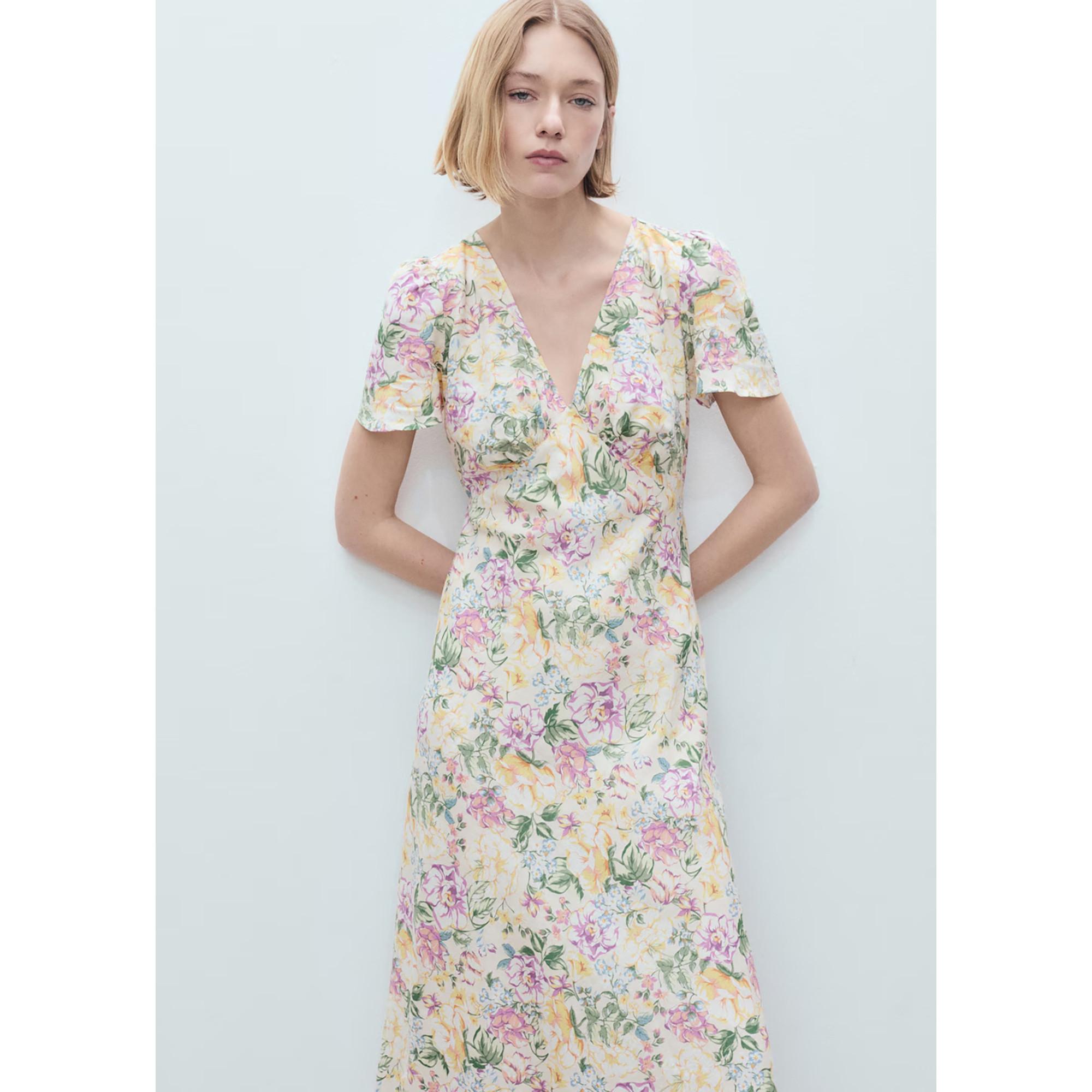 MANGO RED Robe Midi Imprimé Floral  