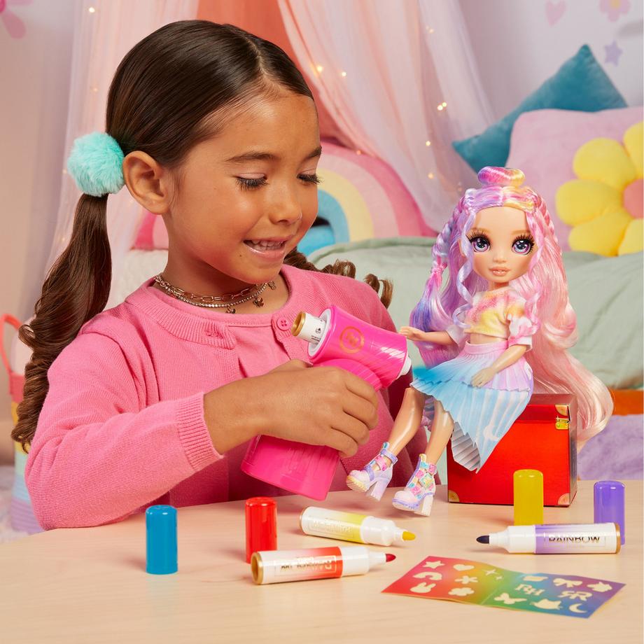 MGA  Rainbow High Air Brush & Create Fashion Dolls – Purple Eyes 