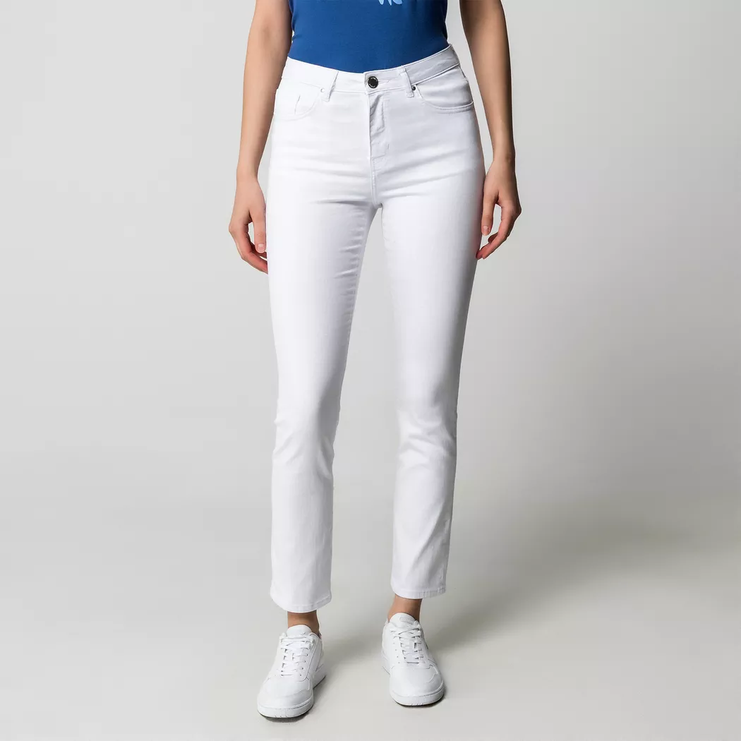 Manor Woman - Jeans, High Waist, für Damen, Weiss, Größe W46/L32