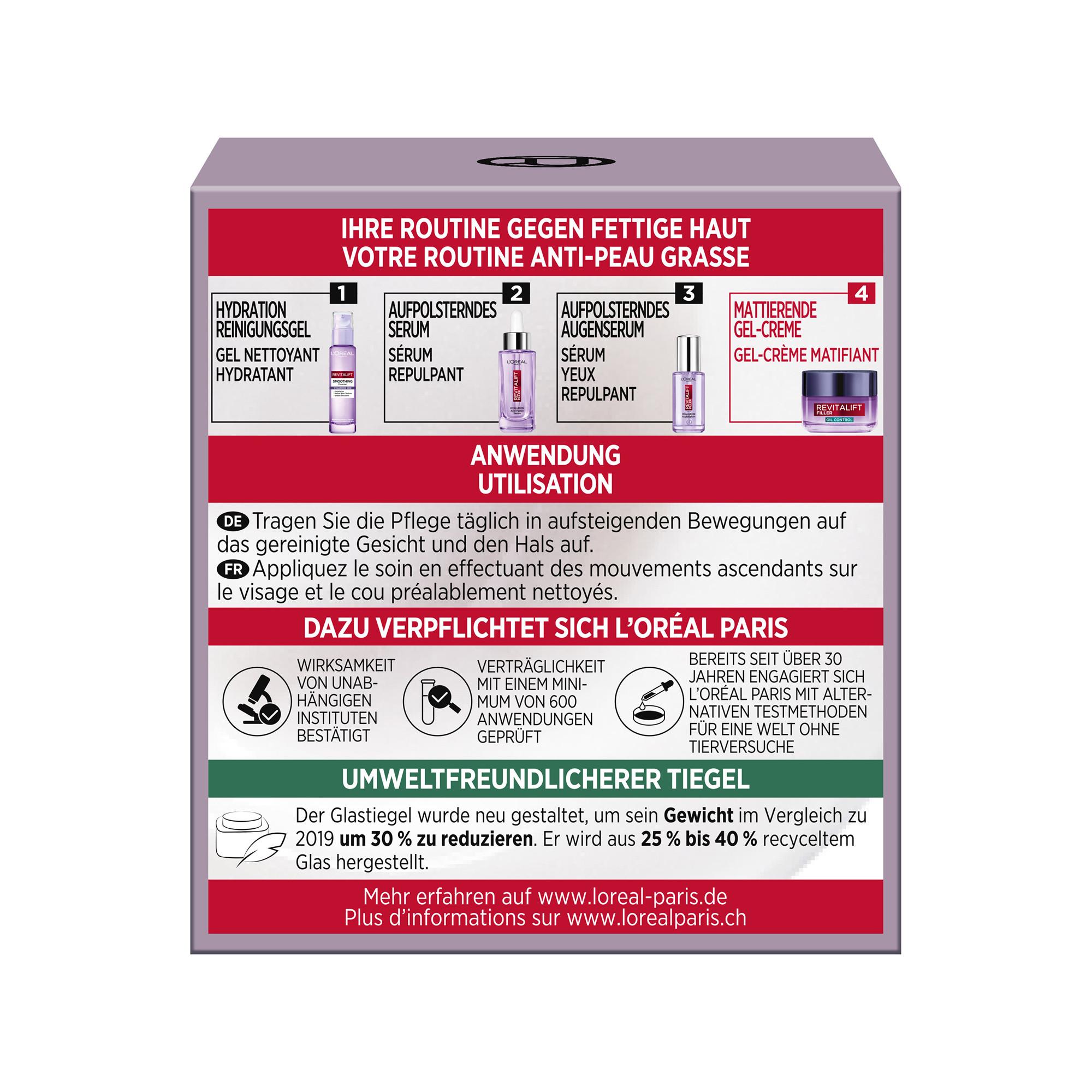 L'Oréal Paris  Gel-Crème Revitalift Filler Matifiant Oil Control 