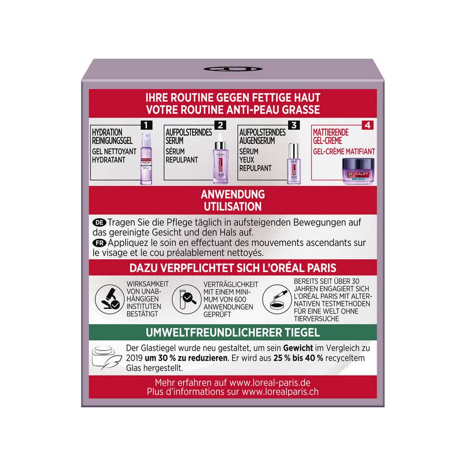 L'Oréal Paris  Revitalift Filler Mattierende Gel-Creme Oil Control 
