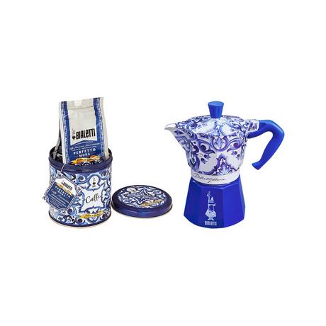 BIALETTI Kaffeebereiter-Set Moka 3T D&G Blue Mediterraneo 