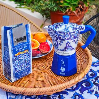 BIALETTI Kaffeebereiter-Set Moka 3T D&G Blue Mediterraneo 