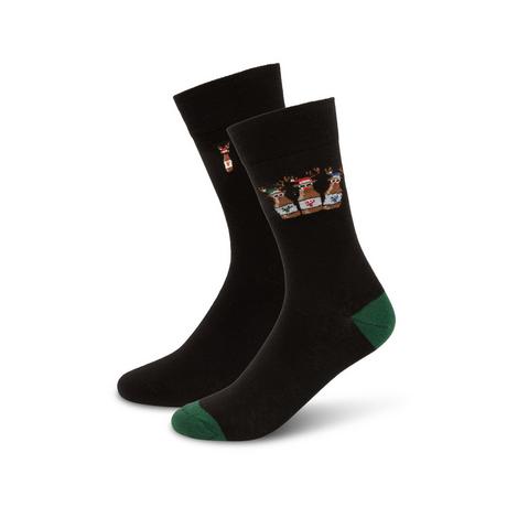 Manor Man Lot de 2 paires de chaussettes hauteur mollet motif de Noël  