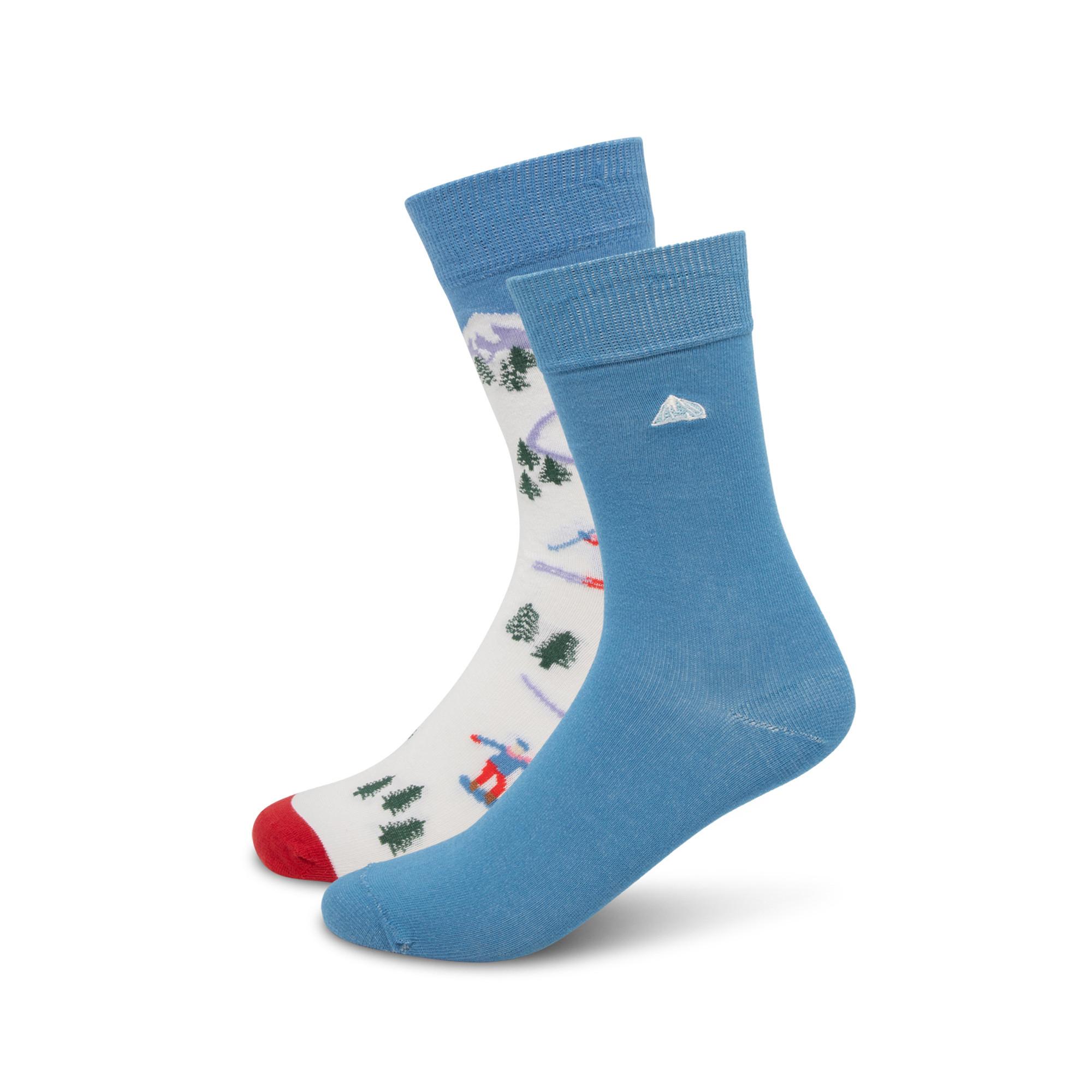 Manor Man Lot de 2 paires de chaussettes motif Noël hauteur mollet  