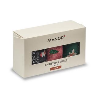 Manor Man 4er Pack Geschenkbox Xmas Wadenlange Socken  