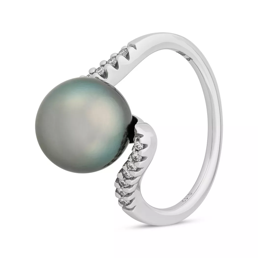 Puro® - Ring mit Stein, 56, Weissgold