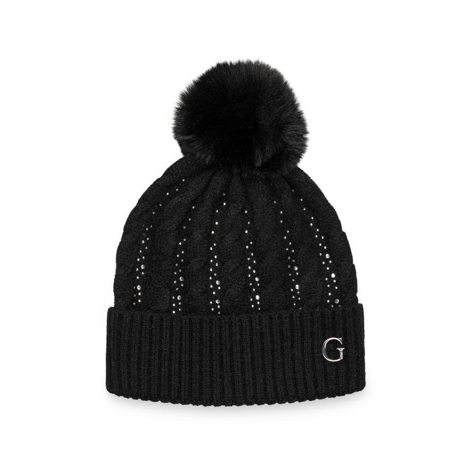 GUESS Berretto con pompon e strass  