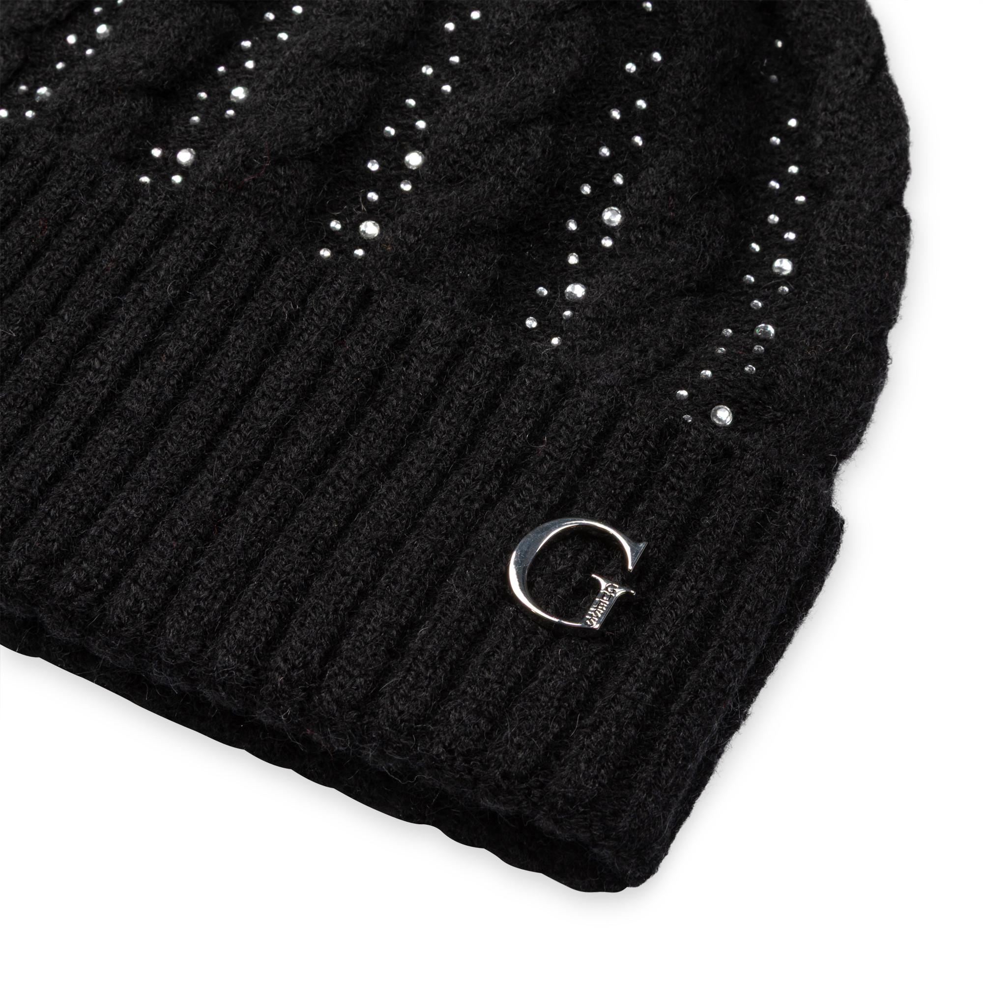 GUESS Bonnet avec pompon et strass  