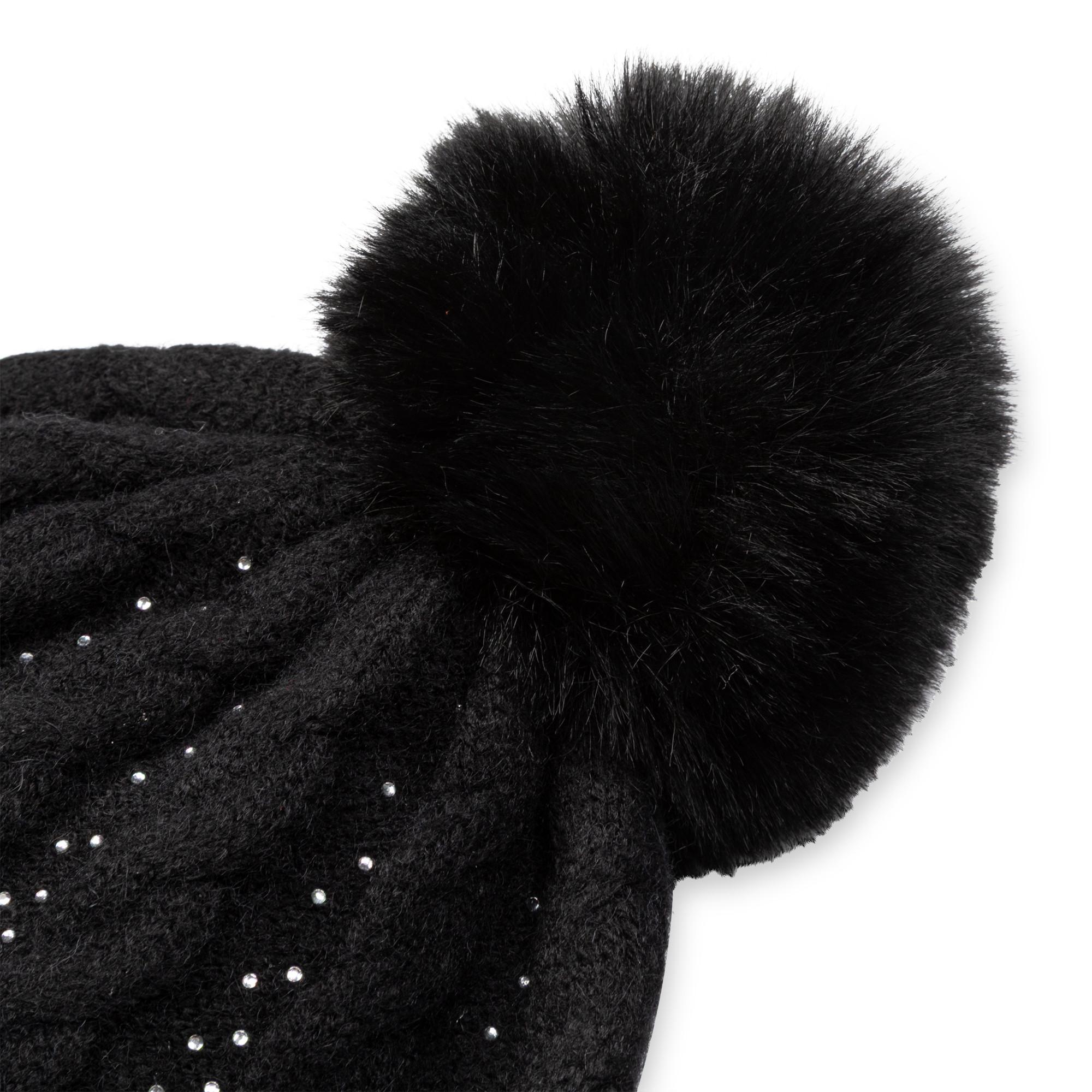 GUESS Bonnet avec pompon et strass  